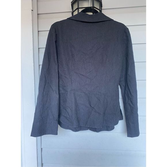 Diana Slavin Gray Dot Button Up Shirt Blazer Jacket, Size Small - Picture 5 of 9